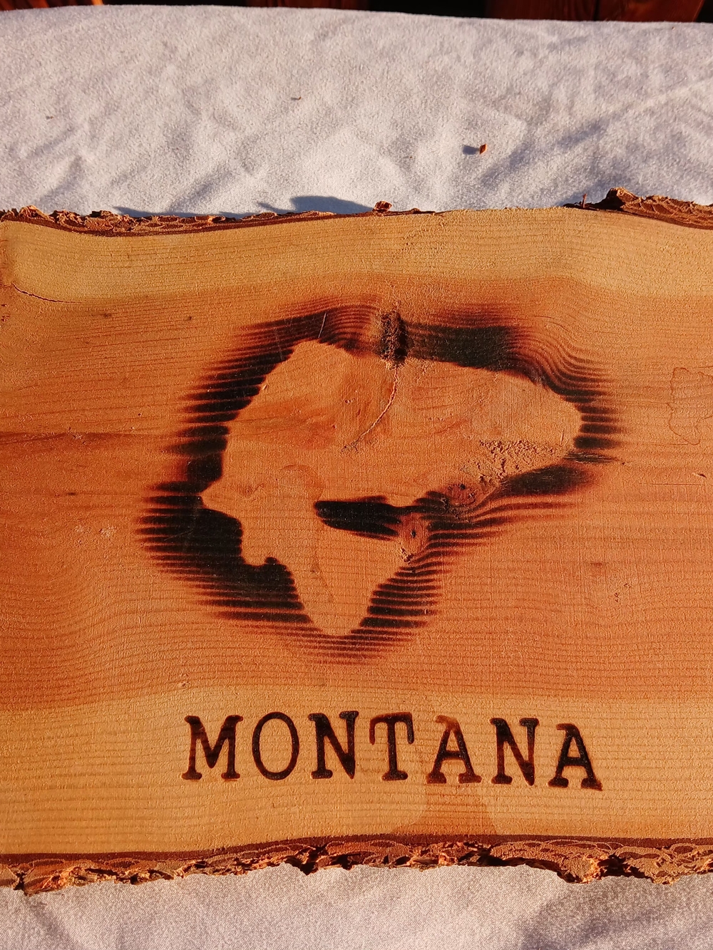 Montana Fish Wood Wall Art Sign - Natural Brown & Black